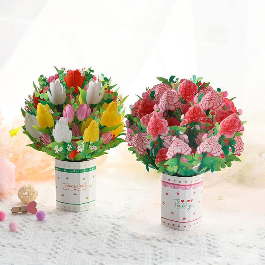 メッセージカード ミニカード+封筒付 カーネーション 母の日 花束 花