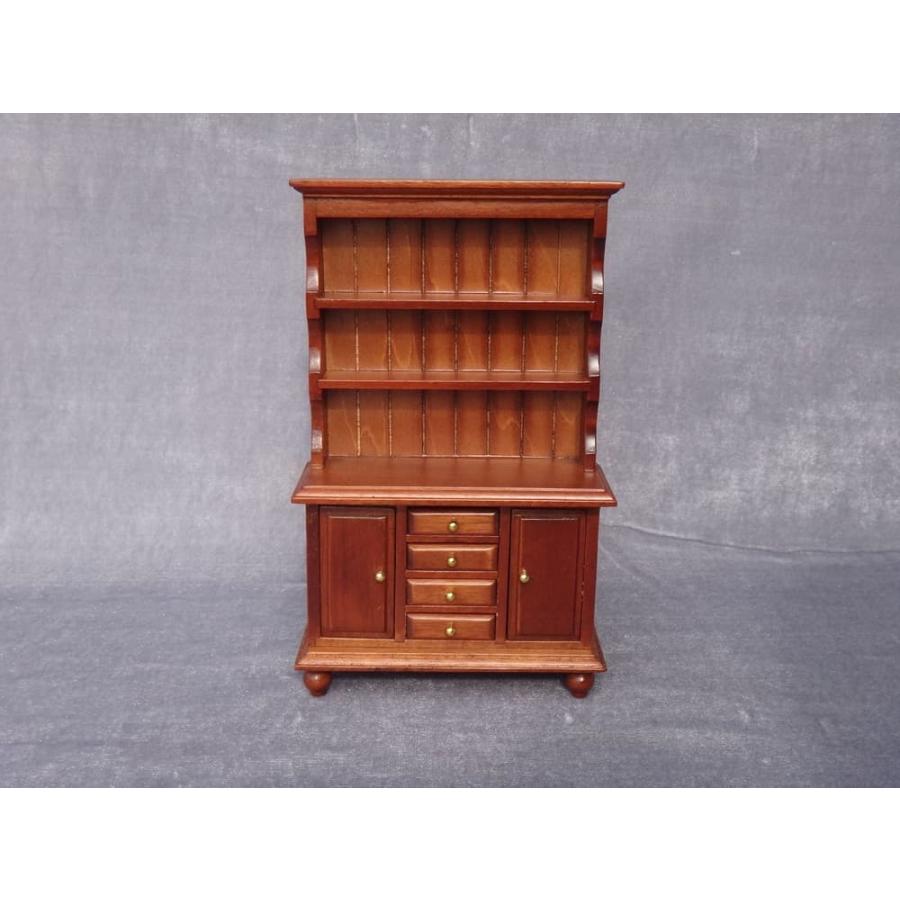 ミニチュア1/12 家具 ドールハウス 棚 茶色 ブラウン 食器棚 木製