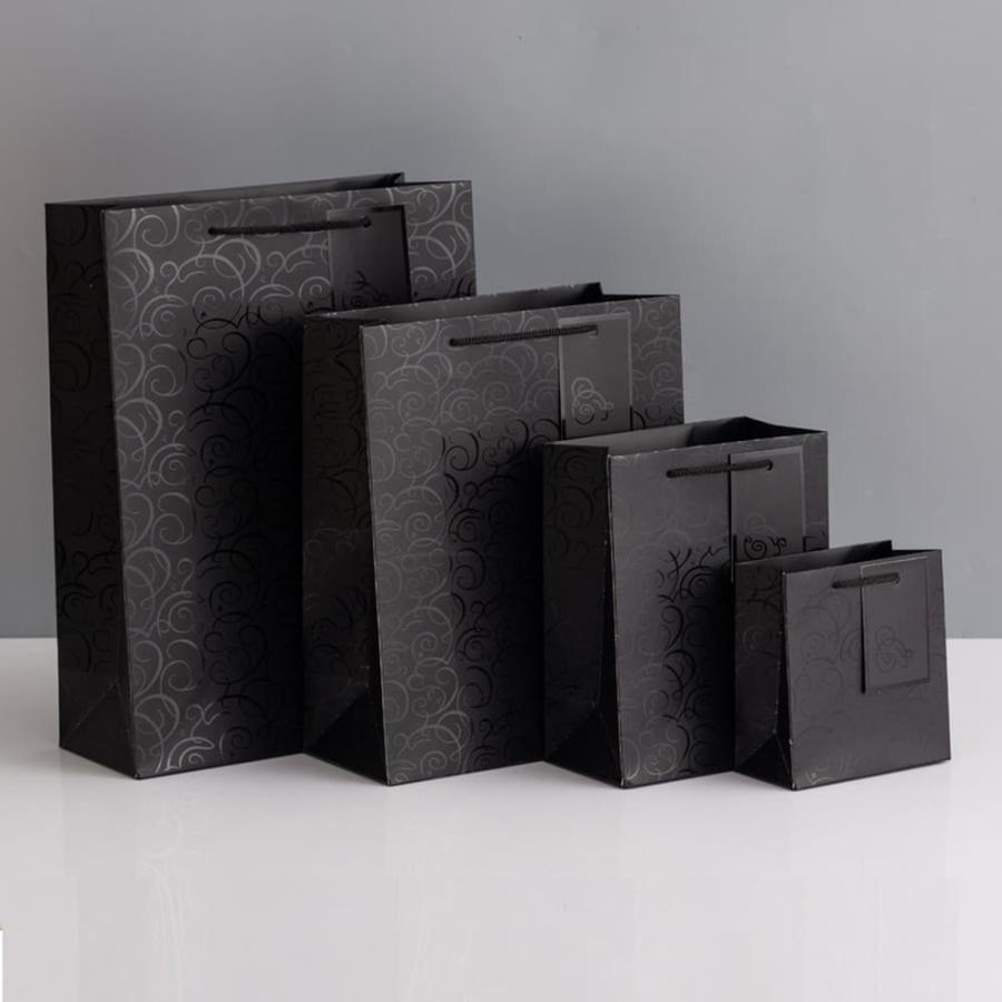 ラッピングギフトバッグ 手提げ袋 紙袋 5枚 (ゴールド 和風×タグ 13.7×15.2×7.4cm ) ゴージャス 豪華 金 総柄 パターン ジャパン 和 おしゃれ |  | 09