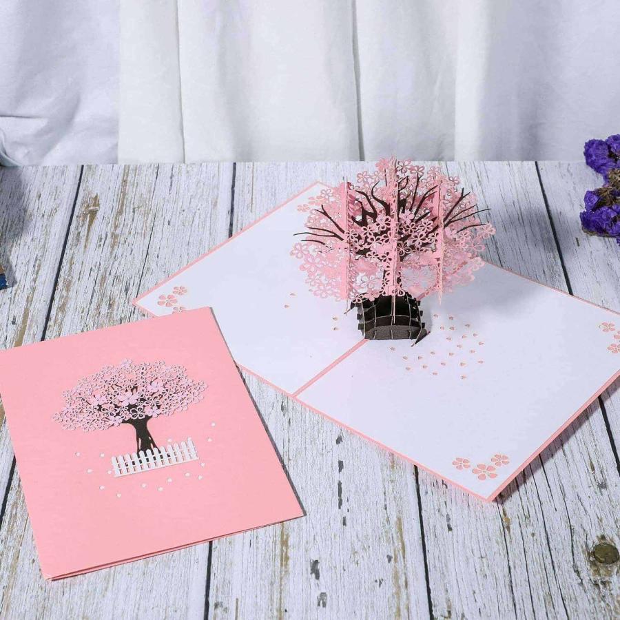 メッセージ カード 本体+封筒×2つセット お家でお花見 桜 チェリー