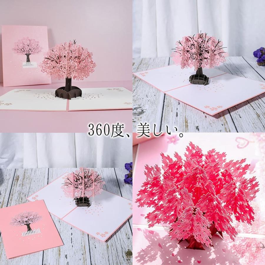 メッセージ カード 本体+封筒×2つセット お家でお花見 桜 チェリー