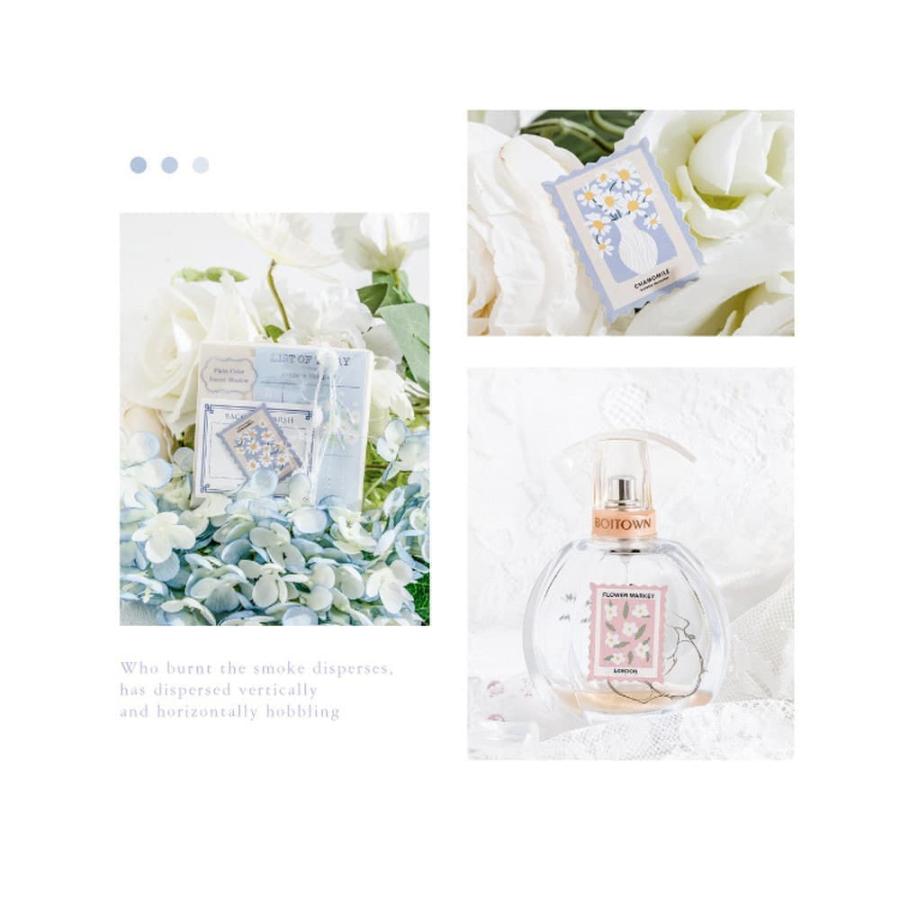 シールフレーク 92枚 アソート セット ステッカー 切手風 フラワー 花