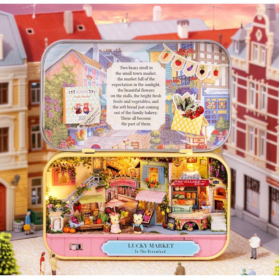 ドールハウス ミニチュア 手作りキット 日本語説明書 夢の国を巡るくま