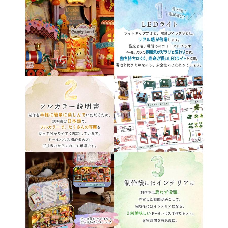 ドールハウス ミニチュア 手作りキット 日本語説明書 夢の国を巡るくま