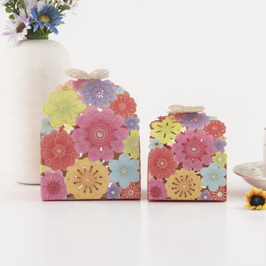 白xピンク　花柄　フルーツバスケット　蝶々　リボン ラッピングギフト フラワー レース 刺繍 リボン 上品 蝶