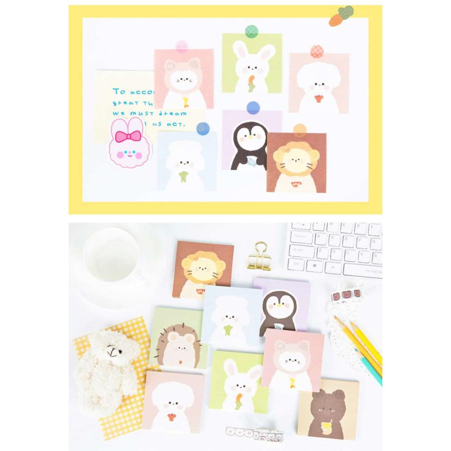 メモ帳 メモ ノート便箋 プレゼント アニマル 8種 400枚セット 動物 犬