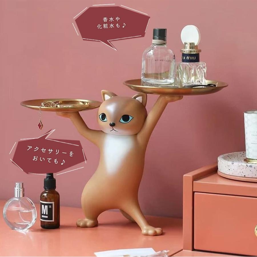 フィギュア 置物 オーナメント 猫 小物を持ってくれる 幅36×高さ25