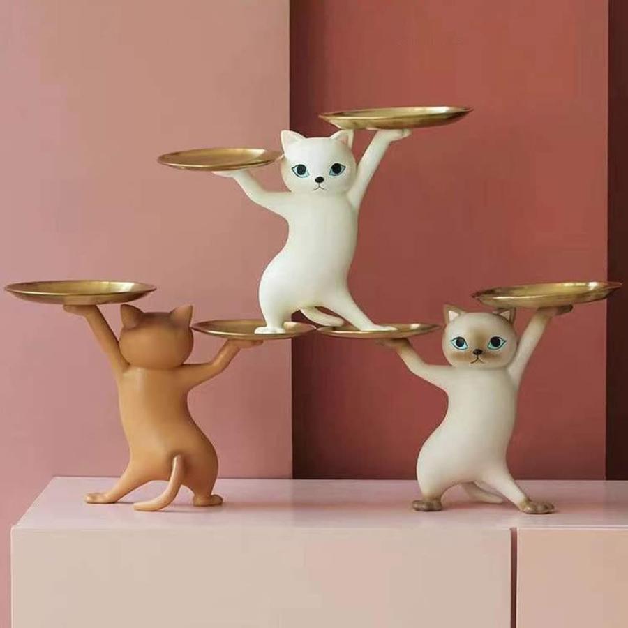 フィギュア 置物 オーナメント 猫 小物を持ってくれる 幅36×高さ フィギュア 置物 オーナメント 猫 小物を持ってくれる 幅36×高さ