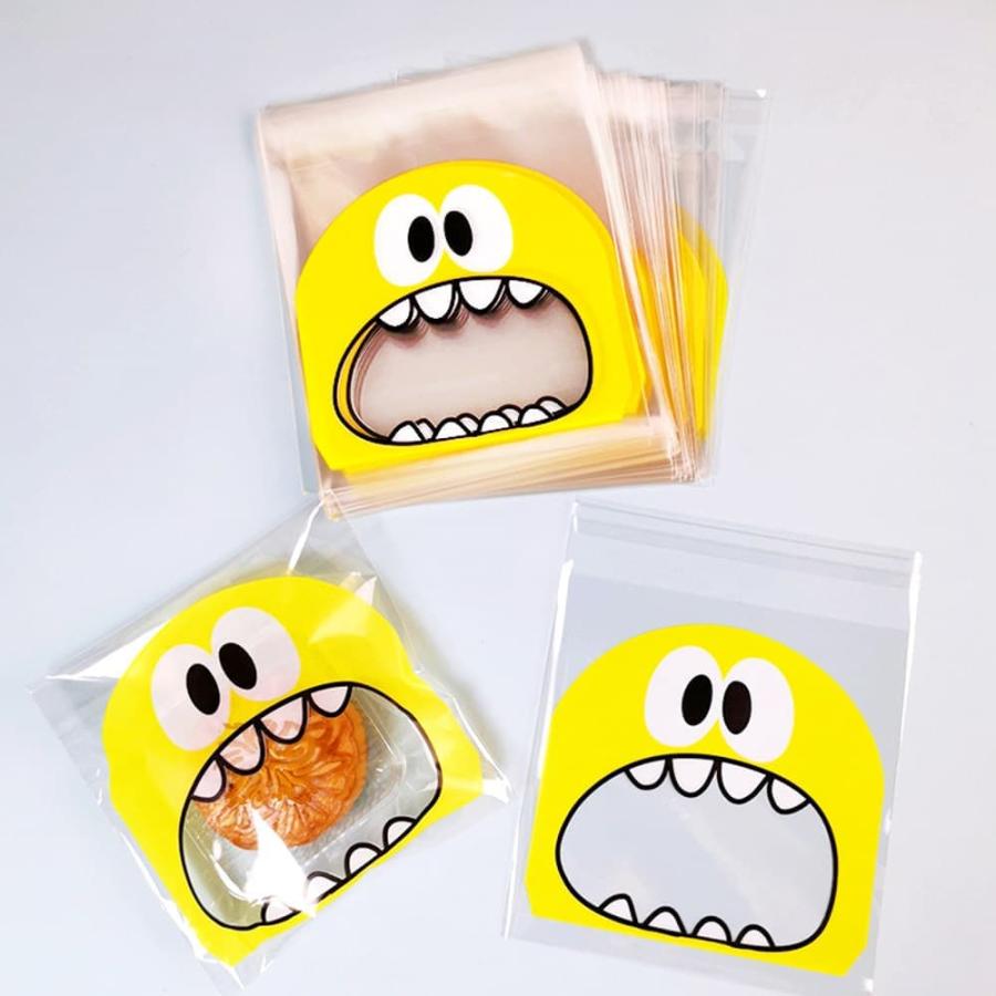 ラッピング 200枚セット 7×7cm OPP袋 （イエロー&グリーン