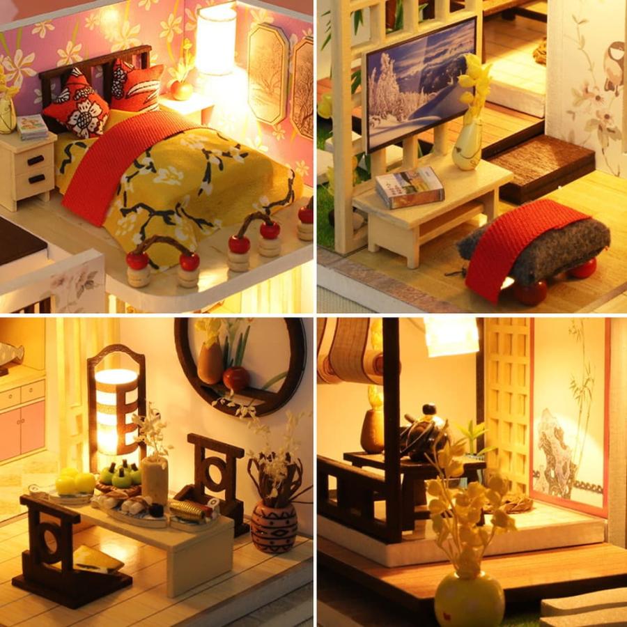1/24 ドールハウス ミニチュア 手作りキット セットDIY 二階建て 1/24 ドールハウス ミニチュア 手作りキット セットDIY 二階建て