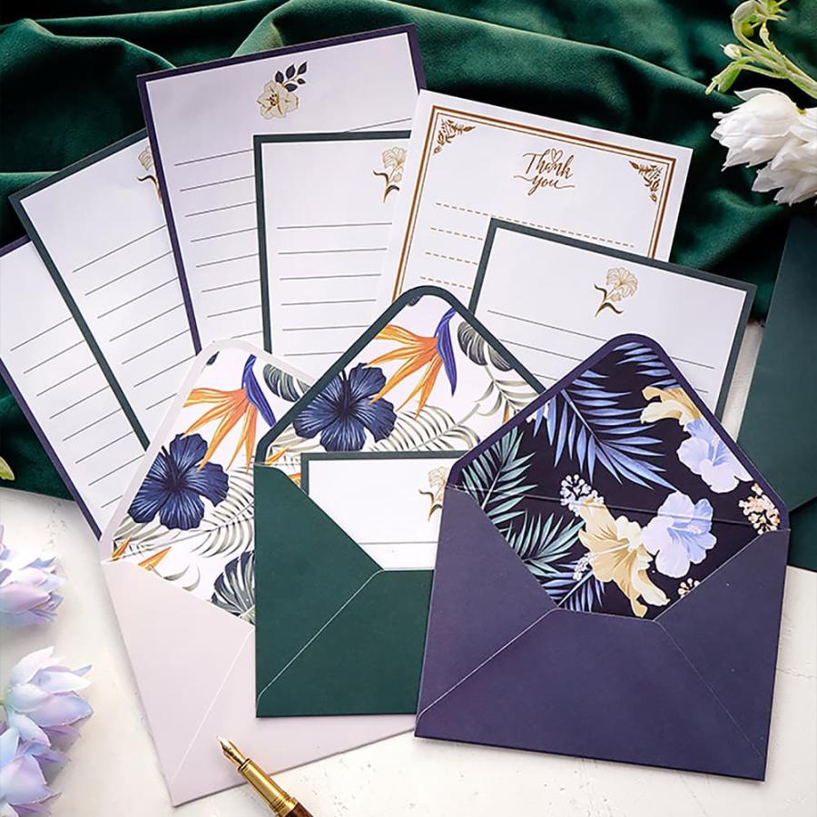 レターセット 手紙フラワー 便箋 8枚+封筒 6枚+シーリング ワックス 型