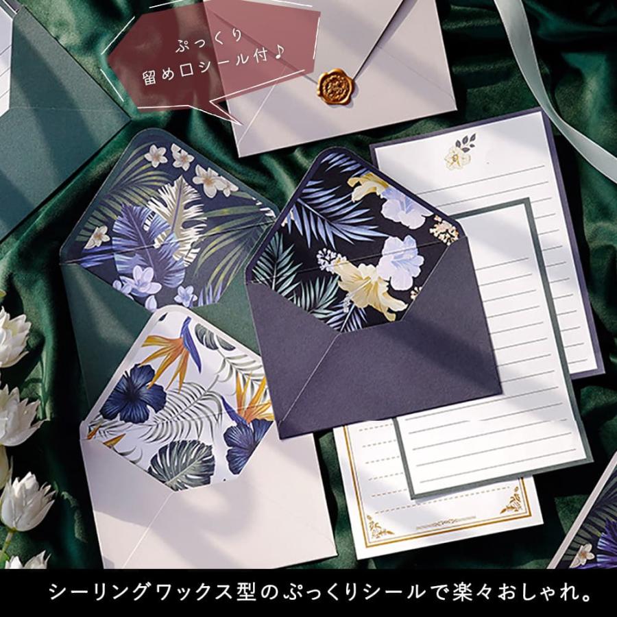 レターセット 手紙フラワー 便箋 8枚+封筒 6枚+シーリング ワックス 型