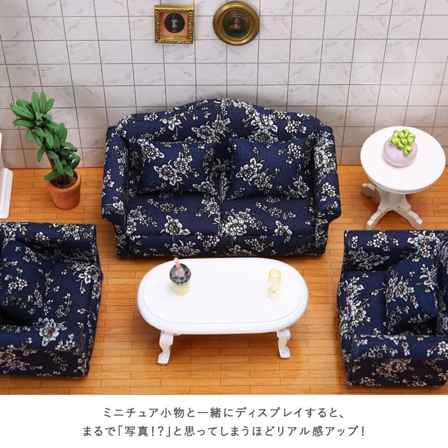 （訳ありアンティーク商品）ミニチュア ドール ソファー ミニチュア1/12 スケール 家具 ソファ 3点セット B品 訳アリ