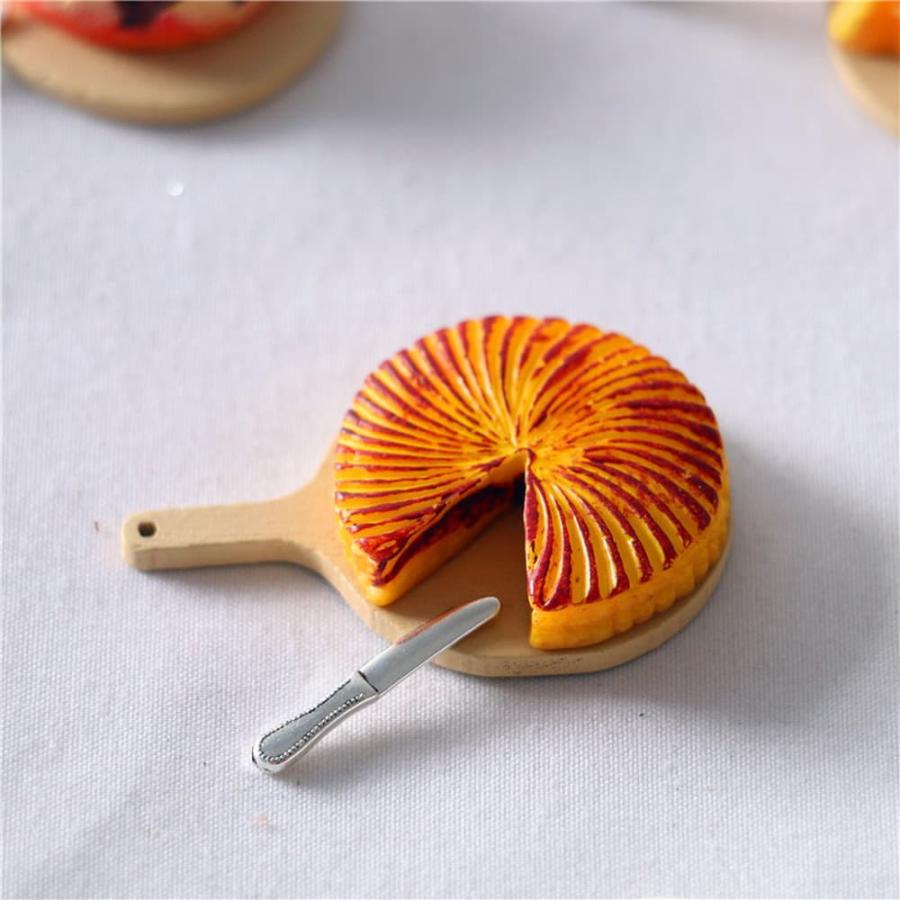 ミニチュアケーキ リンゴ アップル パイ 6点セット 1/6 スケール スイーツ お菓子 食器 プレート ナイフ フォーク ホールケーキ 一切れ リアル 美味しそう |  | 05