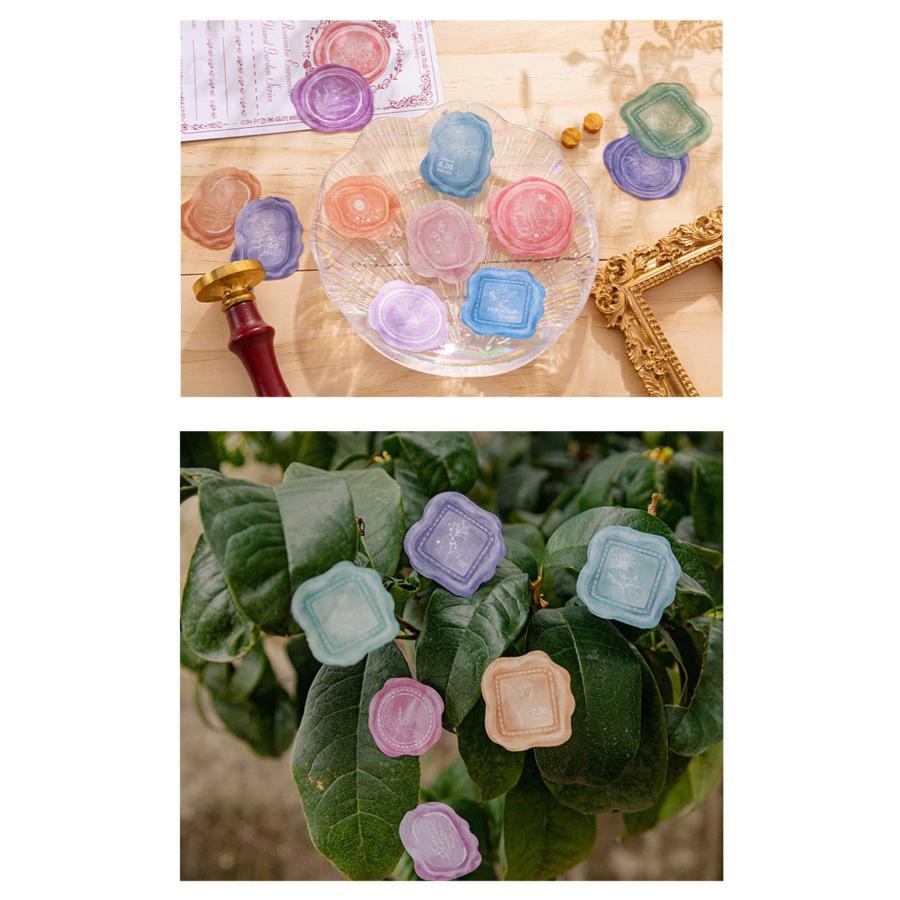 シール90枚セット ろう スタンプ シーリングワックス 半透明 PET 水彩