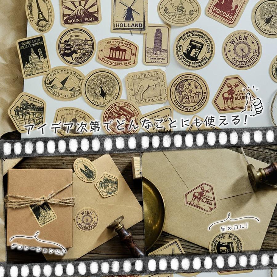 シールフレーク 92枚 ステッカー アソート セット 旅の記録 世界旅行