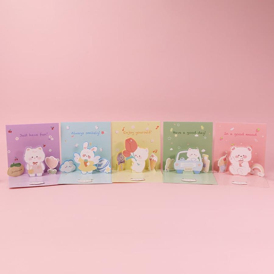 メッセージカード 飛び出す ハッピーアニマル 5種セット