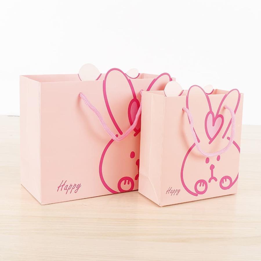 ラッピング うさぎ 紙袋 手提げ袋 5枚セット 14×15×7cm 飛び出す 耳