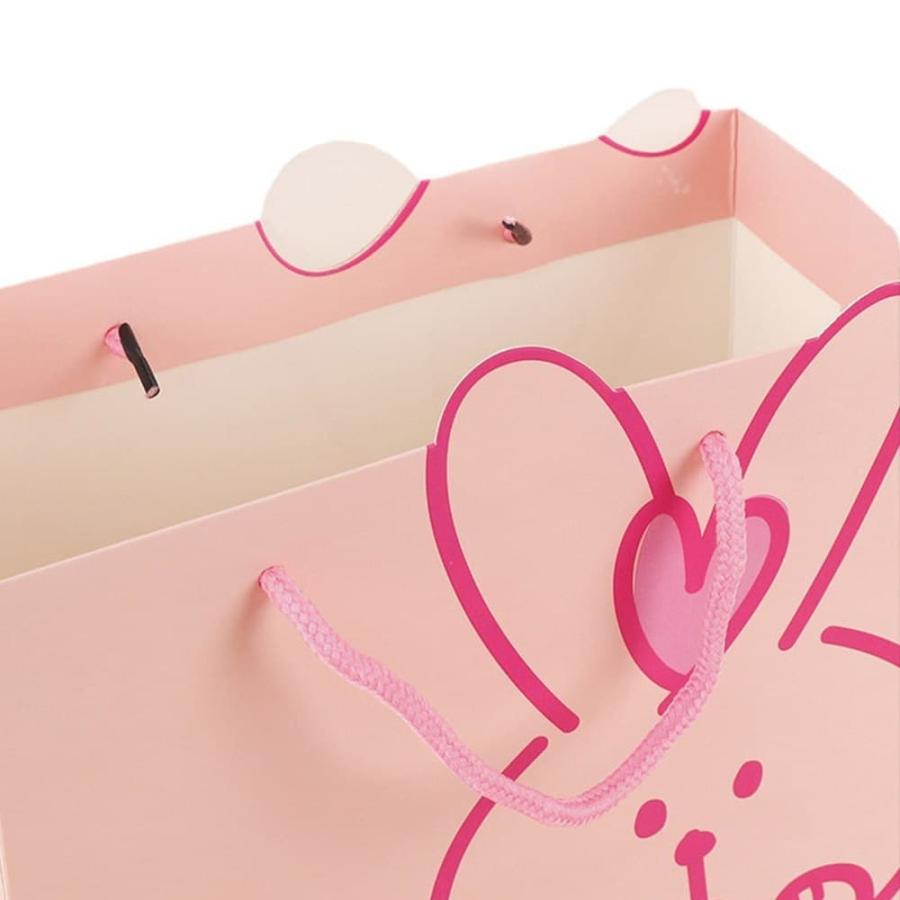 ラッピング うさぎ 紙袋 手提げ袋 5枚セット 14×15×7cm 飛び出す 耳