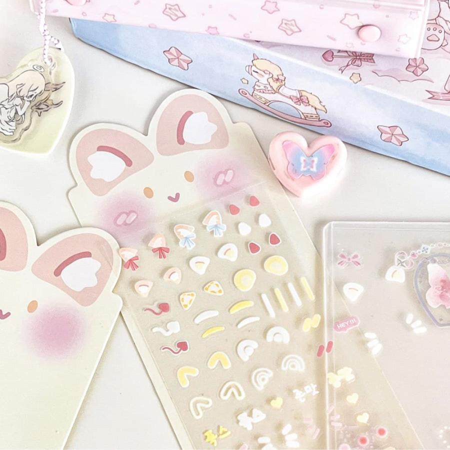 Si15 PET カラフル女の子×動物 ステッカー 4種類セット Si15 PET カラフル女の子×動物 ステッカー 4種類セット