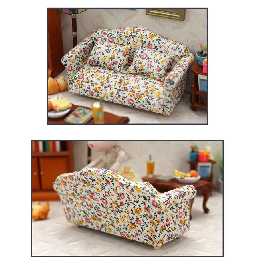 ミニチュア家具 1/12 1:12 スケール 家具 ソファ 3点セット B品