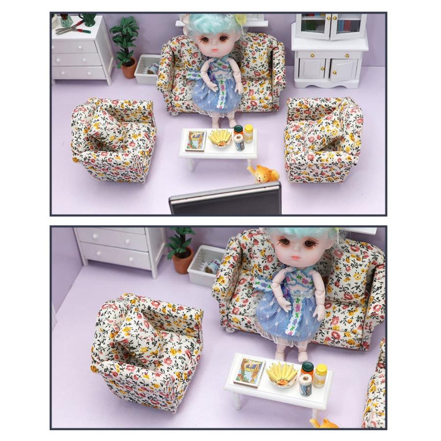 ミニチュア家具 1/12 1:12 スケール 家具 ソファ 3点セット B品 訳アリ