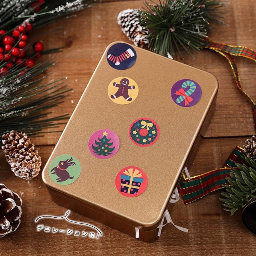 シール8種 大量 500枚 ロール ステッカー イラスト クリスマス レトロ