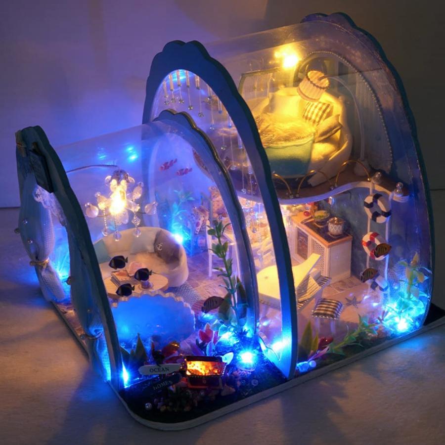 ドールハウス完成品オーダー。小さなおうち。二点セット青、紫 ミニチュア ドールハウス 手作りキット パープルルーム H001 | More