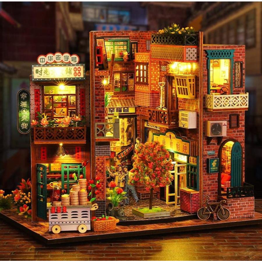 1/24 ドールハウス ミニチュア 手作りキット セット 英語説明書 本棚