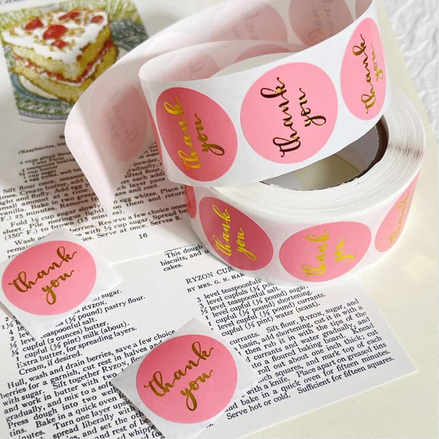 シール大量 500枚 ロール ステッカー サンキュー きらき ら ゴールド