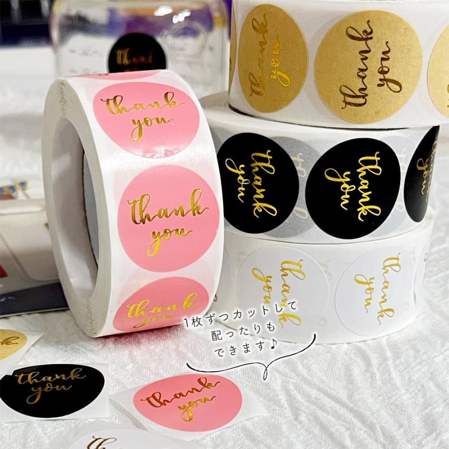 シール大量 500枚 ロール ステッカー サンキュー きらき ら ゴールド
