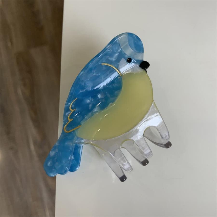 鳥 ヘア クリップ ヘアアクセサリー レディースカナリア イエロー