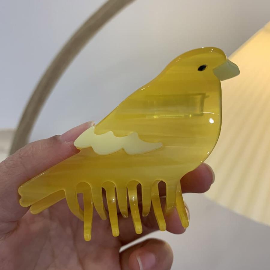 鳥 ヘア クリップ ヘアアクセサリー レディースカナリア イエロー