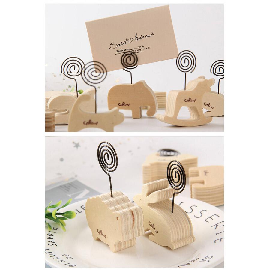 メモクリップ メモホルダー メモスタンドウッド アニマル ランダム 5個