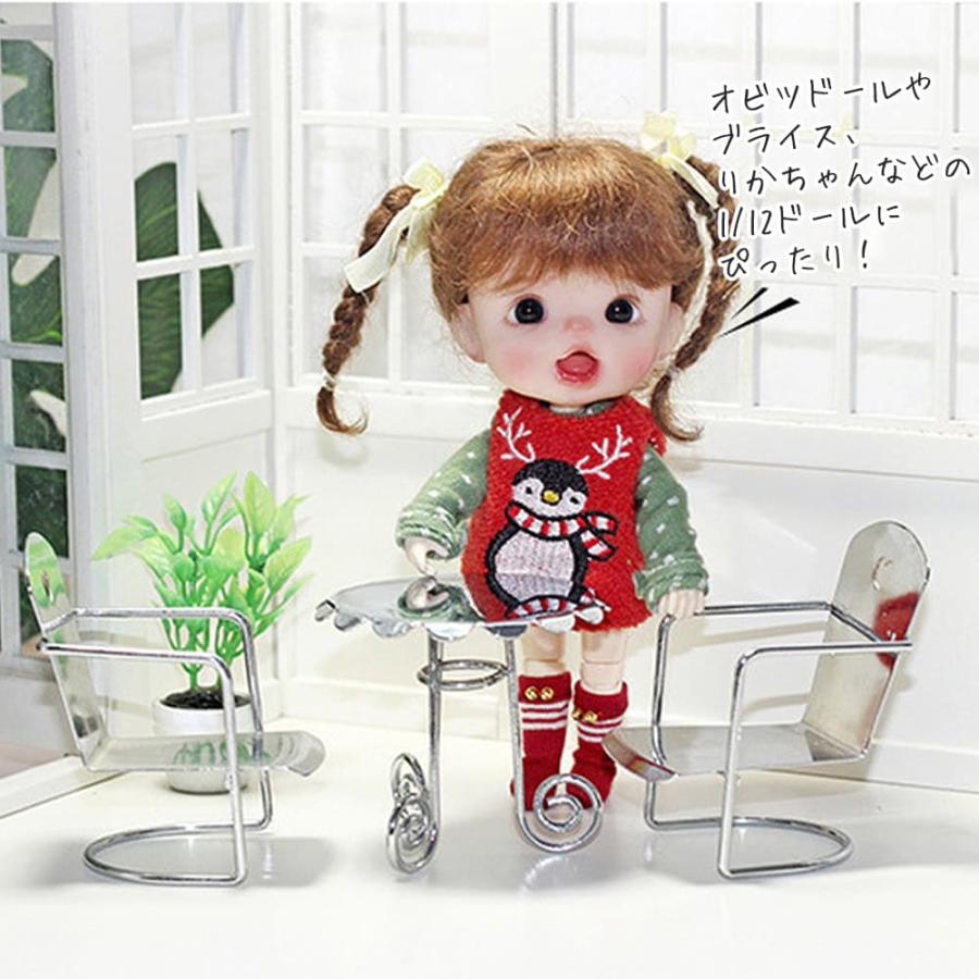 ミニチュア家具 1/12 1:12 スケール 家具 テーブル & イス 3点セット