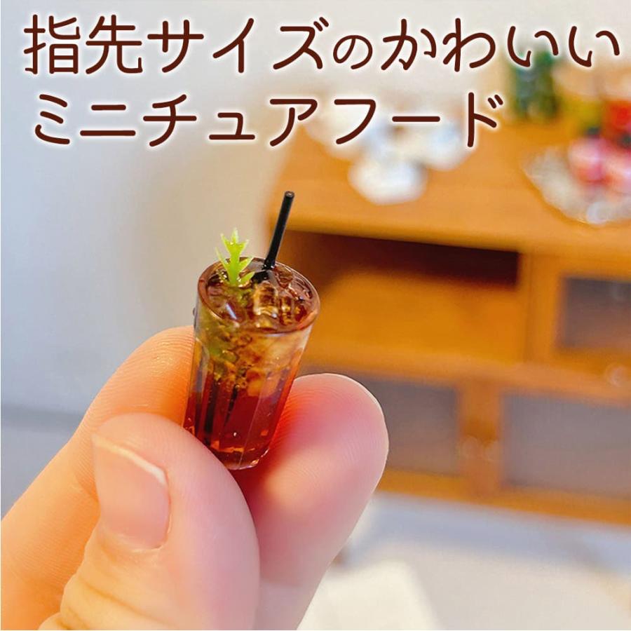 ミニチュア1/6 スケール アイスコーヒー グラス 2つ+トレイ ( お盆