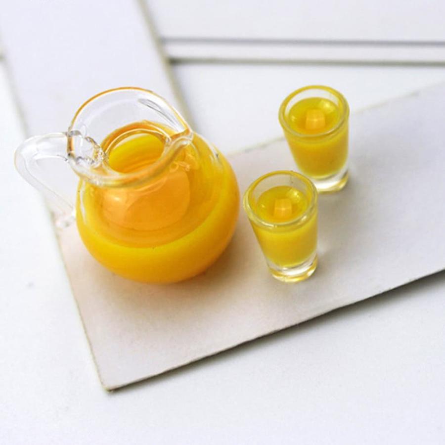 ミニチュア1/6 スケール オレンジ ジュース コップ 2つ+