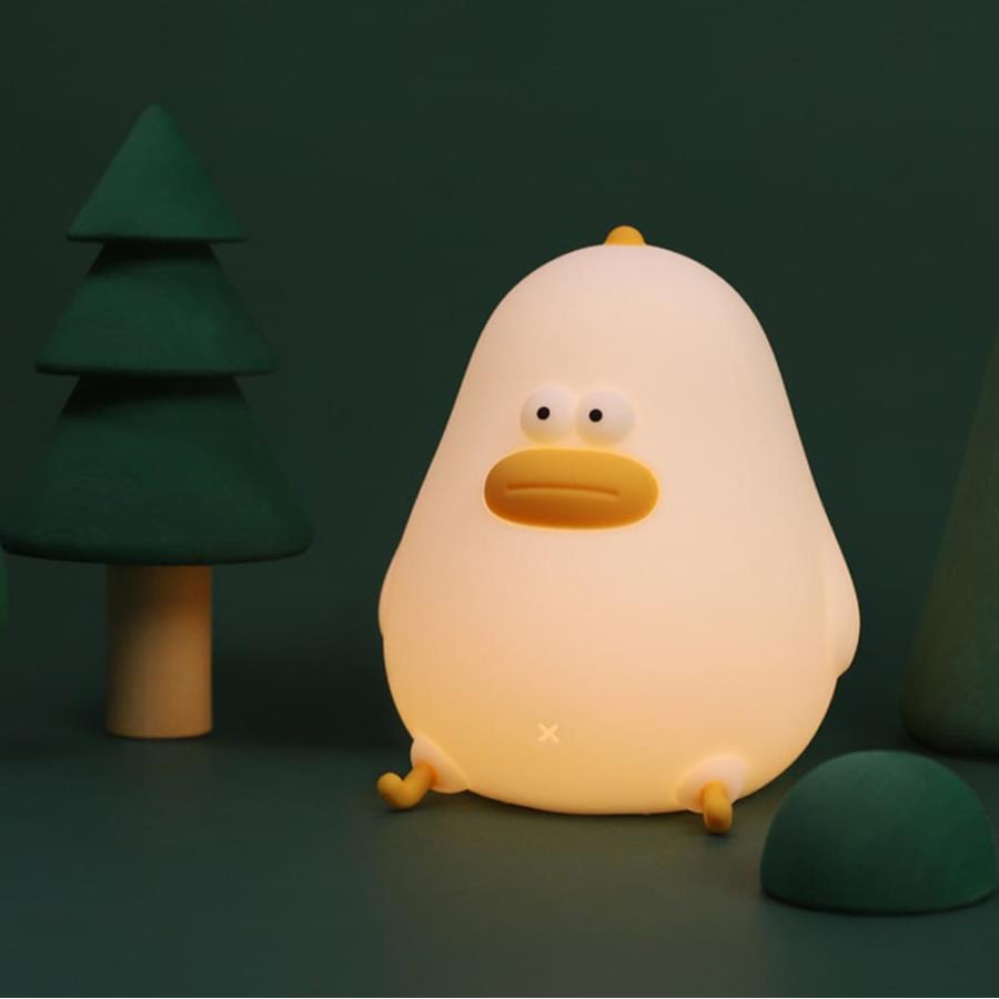 ランプ 電気アヒル 鳥 シリコン ホワイト 白 暖色 電球色 オレンジ LED