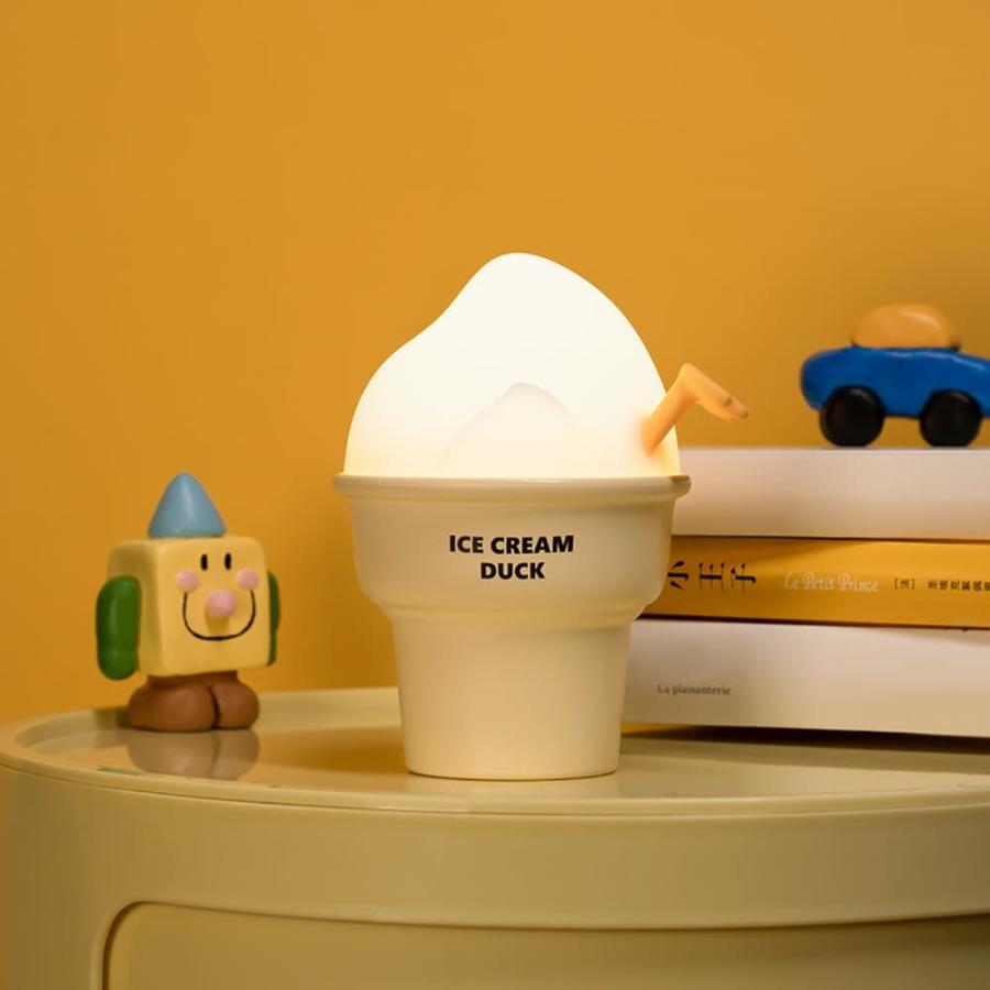 ランプ 電気アヒル 鳥 シリコン ホワイト 白 暖色 電球色 オレンジ LED