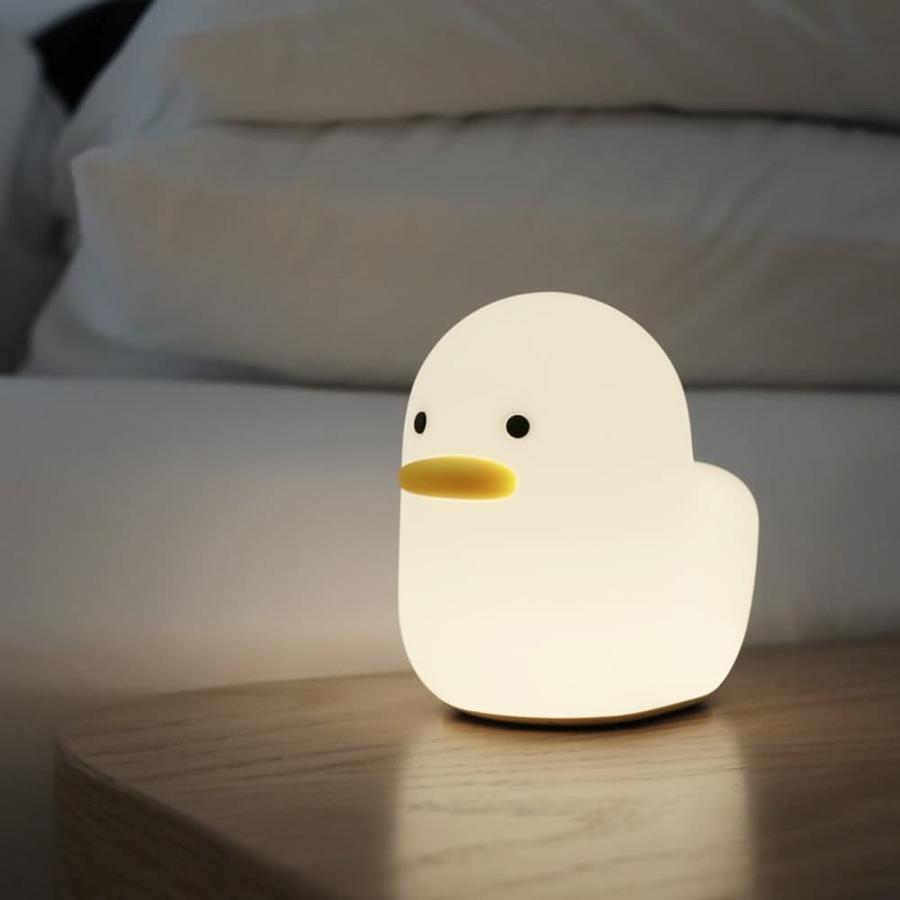 ランプ 電気アヒル 鳥 シリコン ホワイト 白 暖色 電球色 オレンジ LED