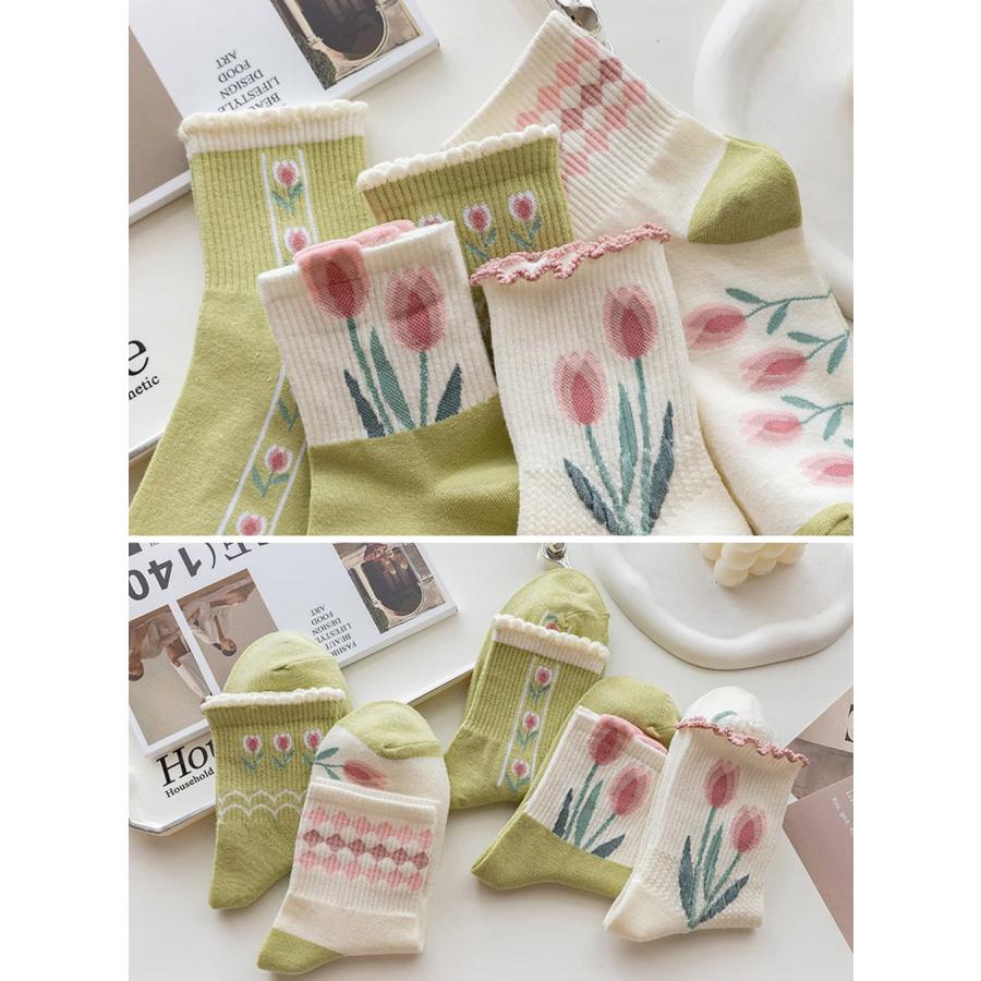 靴下 ソックスチューリップ 5種 アソート セット くるぶし ショート