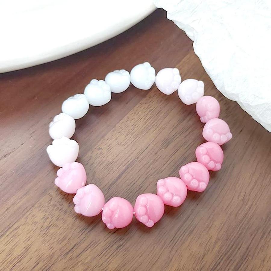 ピンクの猫様用⭐︎4℃ ダイヤプラチナブレスレット ブレスレット レディース アクセサリー猫 犬 肉球 腕輪 天然 菩提根