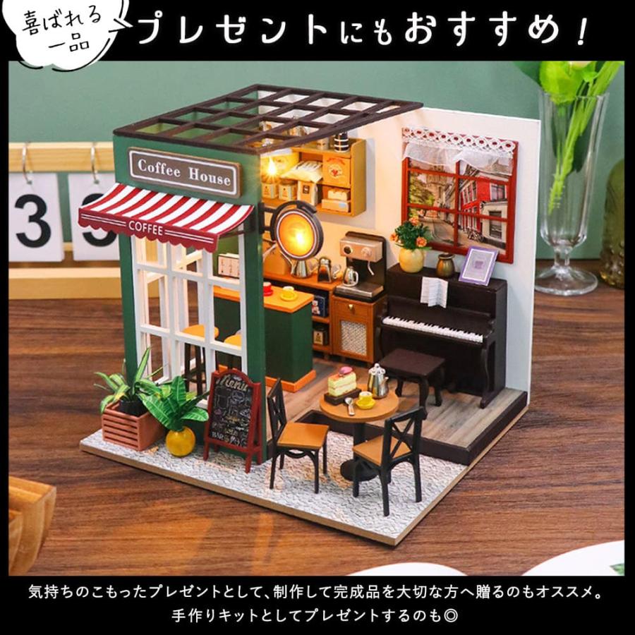 *完成品*ドールハウス ケーキ屋 カフェ 喫茶店 前面開閉 フレンチ クリスマス ドールハウス 1/24 スケール ミニチュア 手作りキット セット