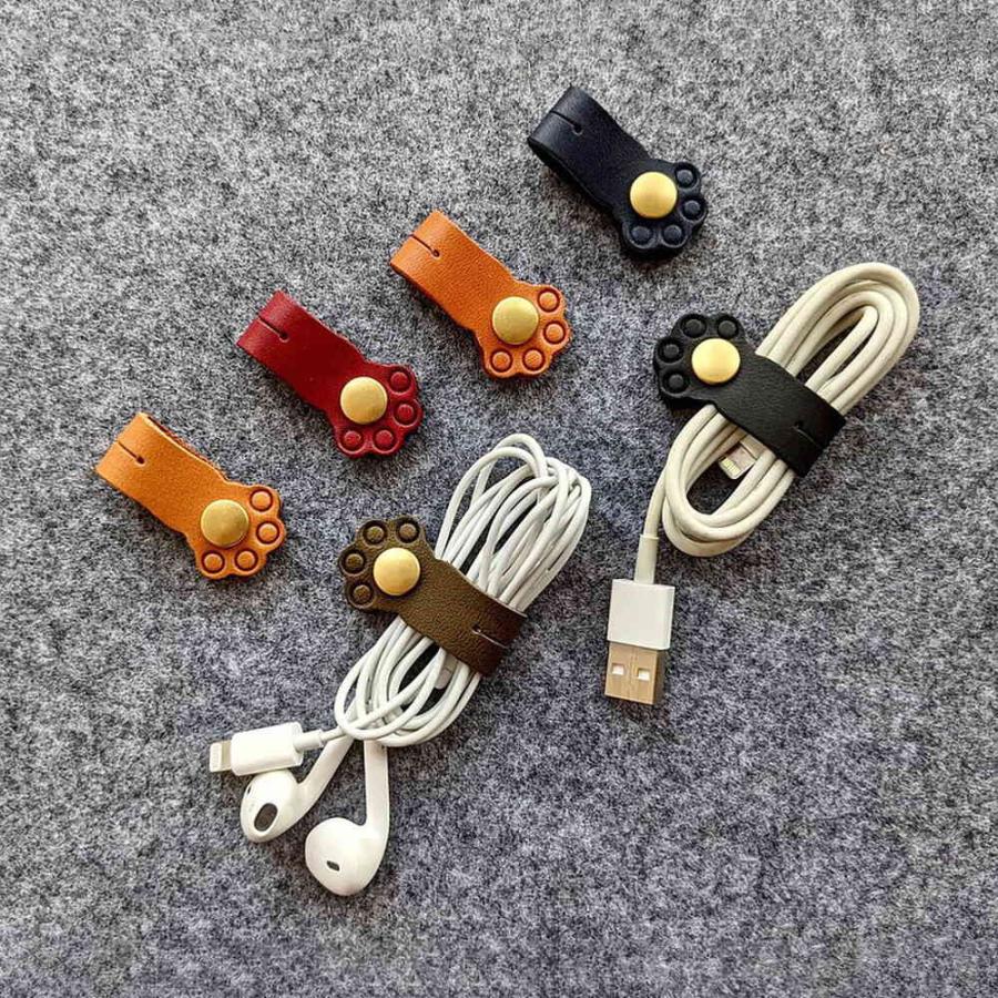 猫 ネコ コード クリップ イヤホン ホルダー レッド 1本 & ブラウン 1本 ケーブル 配線 まとめ 結束 収納 バンド クリップ 絡まらない |  | 15