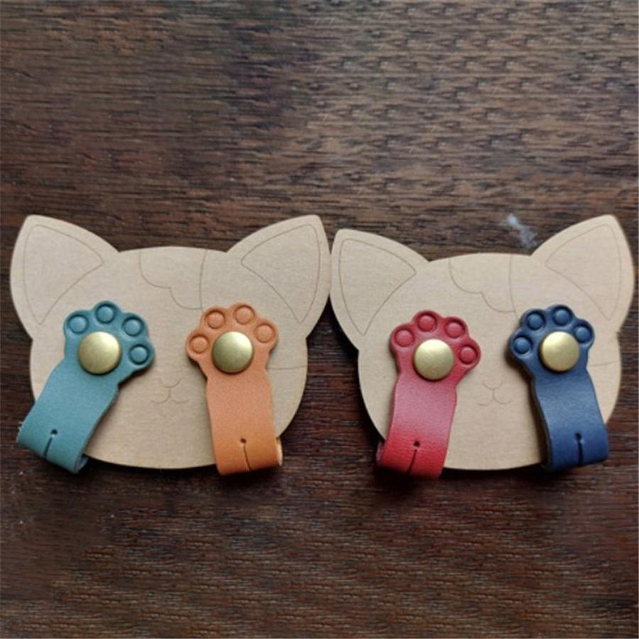 猫 ネコ コード クリップ イヤホン ホルダー レッド 1本 & ブラウン 1本 ケーブル 配線 まとめ 結束 収納 バンド クリップ 絡まらない |  | 06