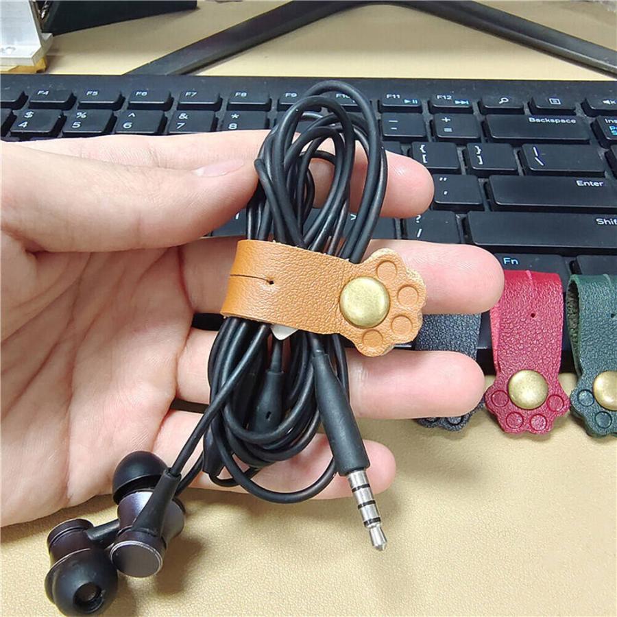 猫 ネコ コード クリップ イヤホン ホルダー レッド 1本 & ブラウン 1本 ケーブル 配線 まとめ 結束 収納 バンド クリップ 絡まらない |  | 09