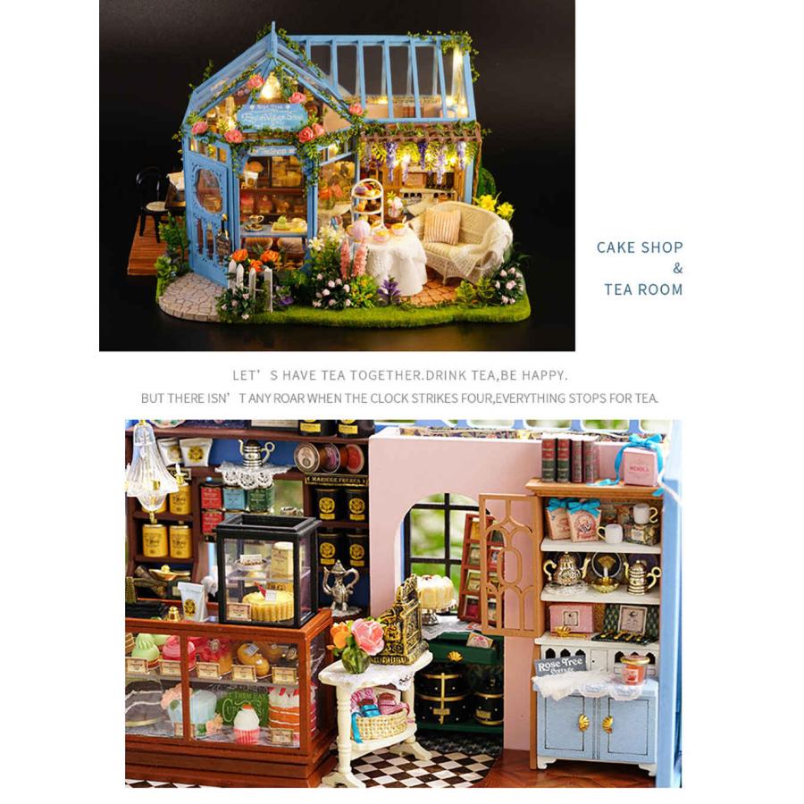 DIYハウスバラ庭園茶屋 Miniature Dollhouse Kit | ROSE GARDEN TEA HOUSE - CUTE ROOM
