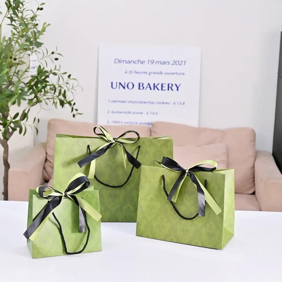 紙袋 手提げ袋 ラッピングオレンジ リボン 2色付 4枚 セット 幅25×高さ20×マチ12cm 全面柄 マチ大きめ レトロ アンティーク シック ギフト プレ |  | 12