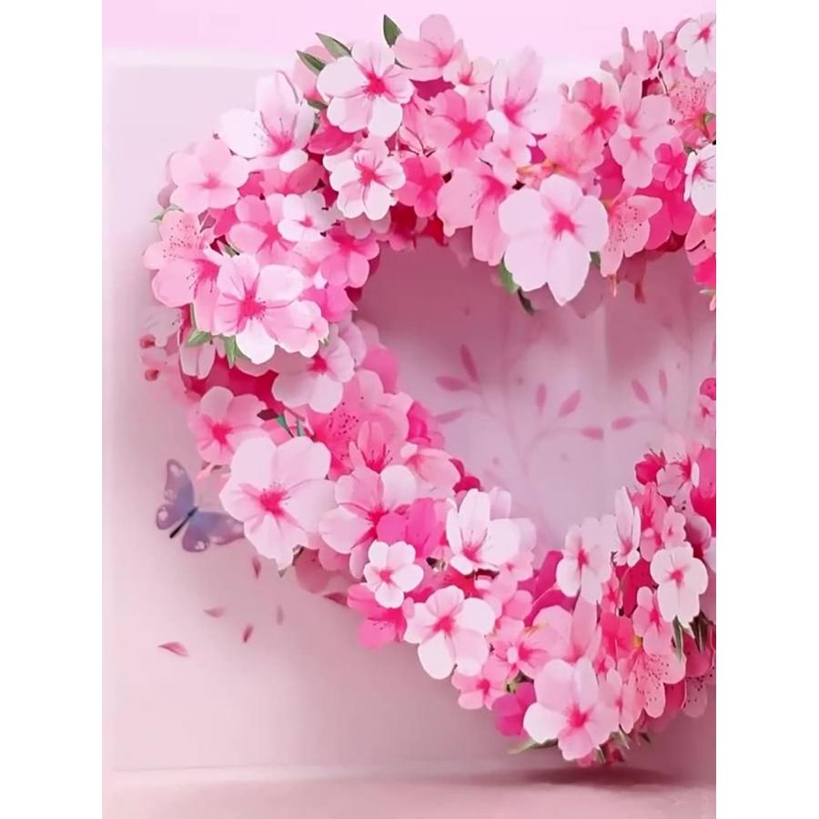 メッセージ カードグリーディングカード ポップアップ 桜 ピンク