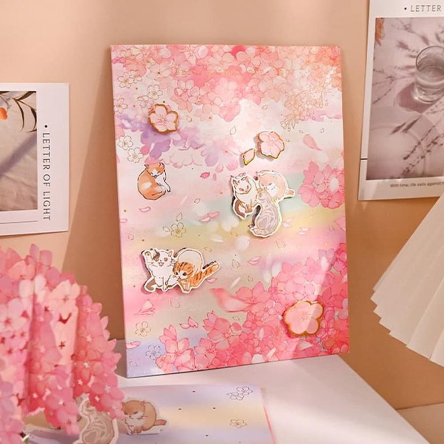 **レースカードアレンジ/ふわくしゅ♡closetカード** 飛び出す 3D メッセージ カード月 鹿 うさぎ 桜 封筒付 きらきら 美麗